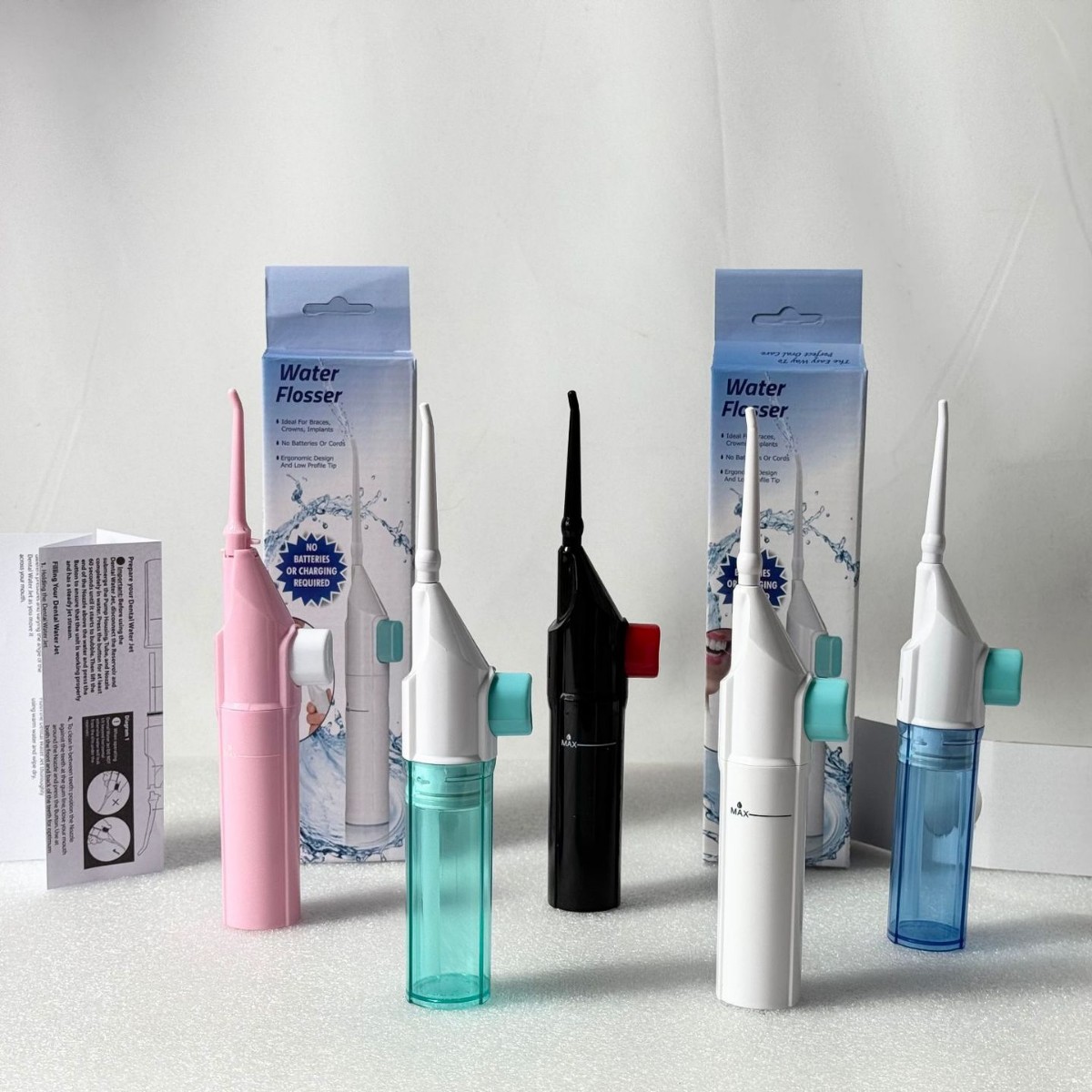 E-Commerce live product water floss tooth washer portable manual high-pressure dental irrigator