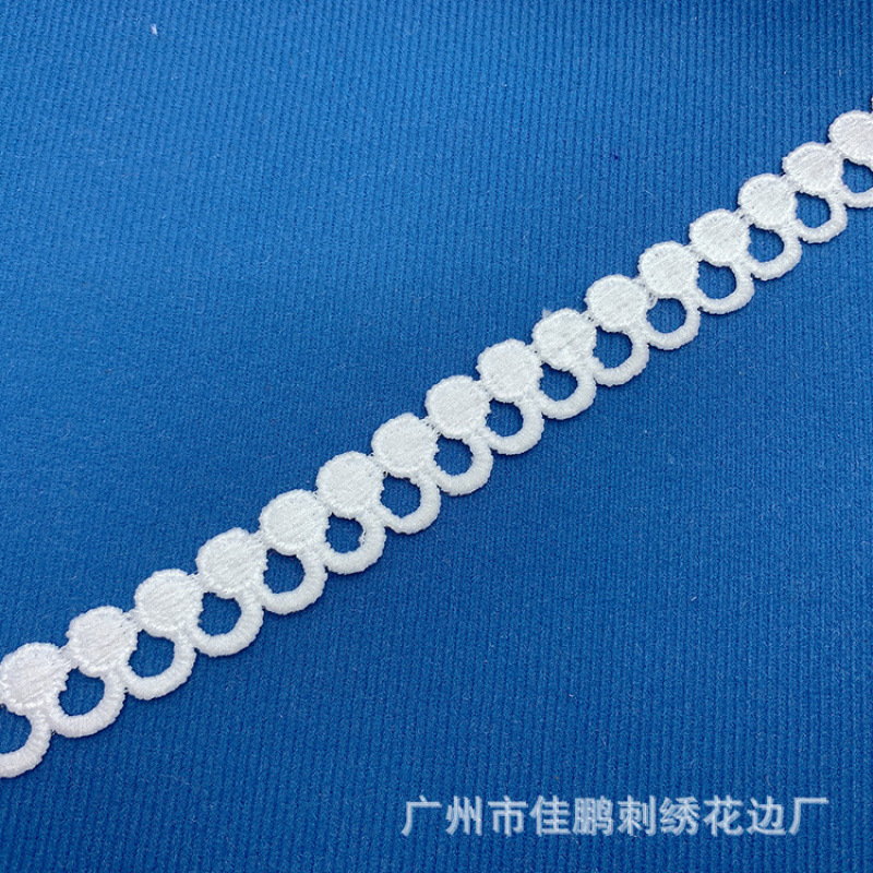 Fine 1cm Dot Circle Lace Wholesale Embroider Milk Silk Water-Soluble Lace Clothing Accessories Small Lace