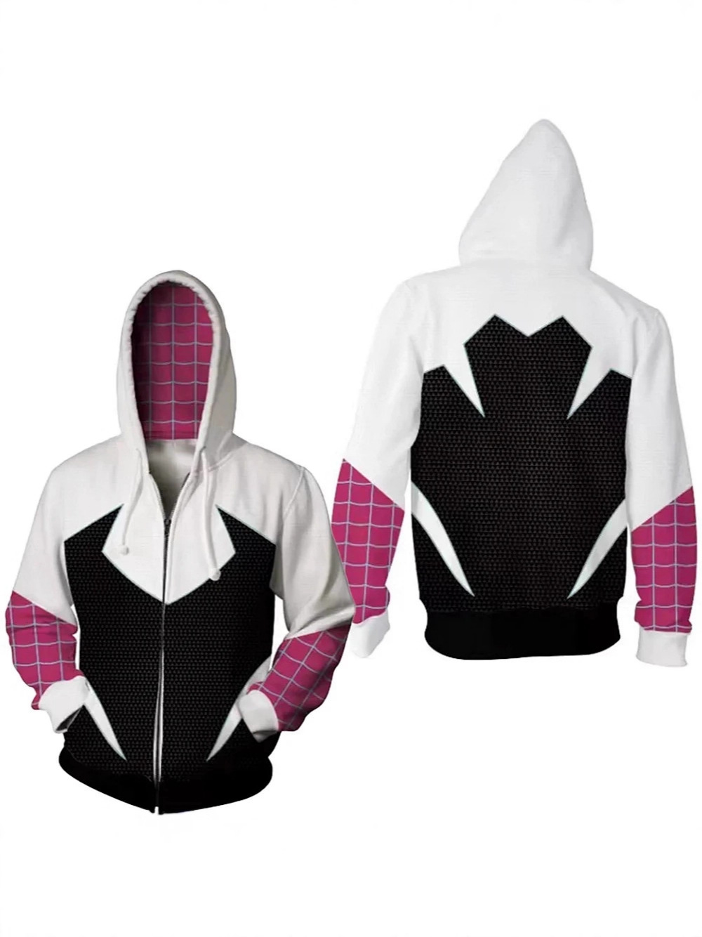 Marvel's Spider-Man into the Spider-Verse Miles Anime 3D Printed Performance Cosplay Zipper Sweatshirt for Men