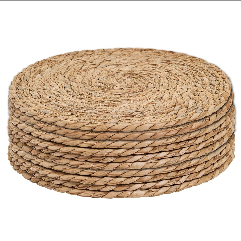 Cross-Border Hot Selling Straw Placemats, Insulation Mats, Woven Placemats, Handmade Cattail Insulation Mats, Woven Pot Mats and Coasters