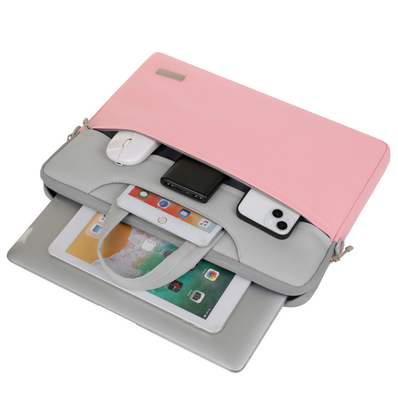 New Contrast Color Laptop Bag Shoulder Bag for Lenovo Xiaomi Computer Waterproof Oxford Cloth 12/15.6