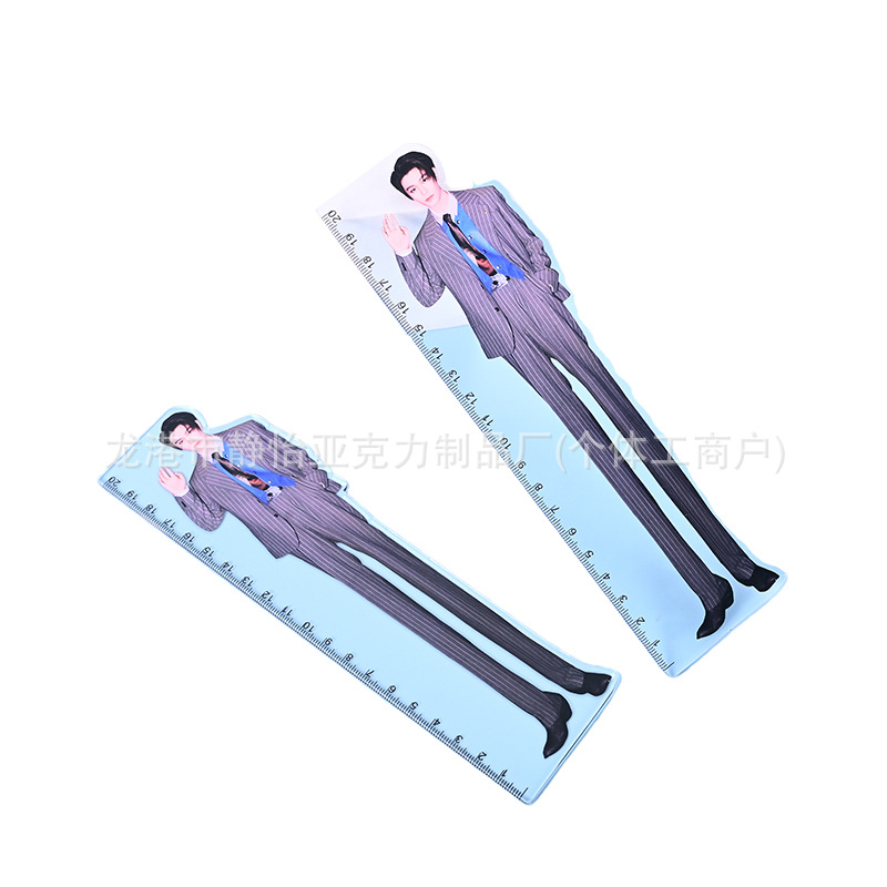 Acrylic Ruler Custom-Made with Celebrity Quirky Long Legs Design, Idol Support Merchandise, Student Gift Customization