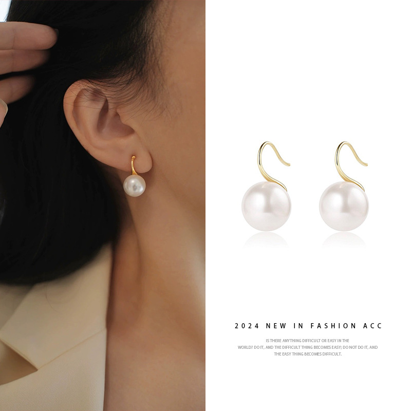 Ретро большие жемчужные серьги, доступные роскошные женские серьги, новые модные серьги в корейском стиле
