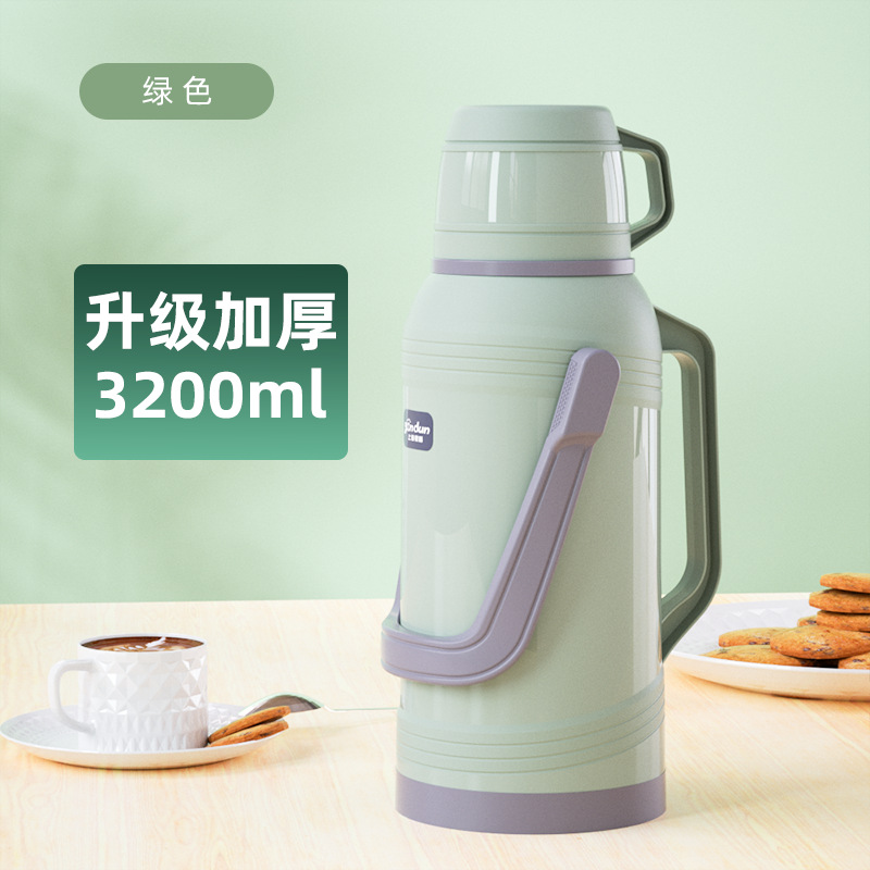 Plastic Old-Fashioned Thermos Thermos Thermos Student Dormitory with 8 Pounds 3.2 Liter Boiling Water Bottle Large Capacity Glass Liner