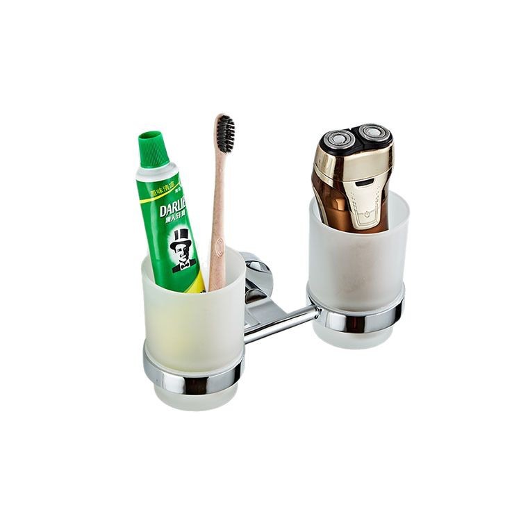 Shengruijia Zinc Alloy Toothbrush Holder Wash Cup Holder Double Cup Bathroom Mouthwash Cup Brushing Cup Holder