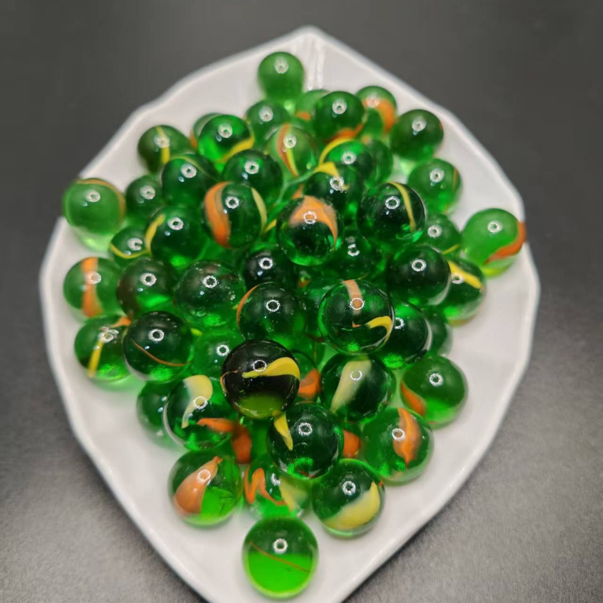 Glass Marbles, Colored Glass Balls, White Porcelain, Solid Color, 16mm, 13mm, Children's Game Machine Glass Balls, Marbles, Black and White