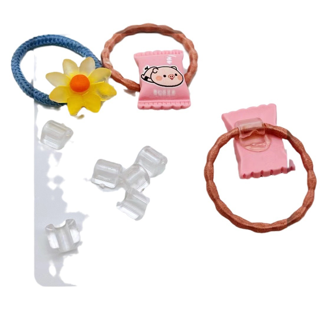 Factory Direct jewelry accessories children's Rubber Band fixed buckle semicircle transparent back buckle DIY rubber band buckle plastic buckle