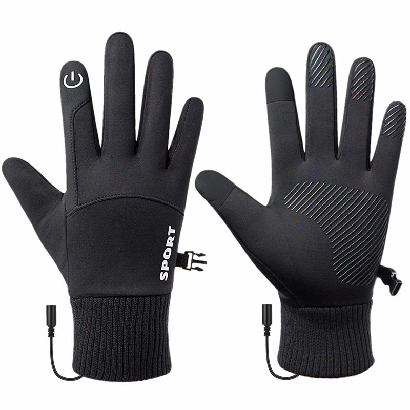 USB Electric Heating Gloves, Electric Heating Gloves, Three-Level Temperature Adjustment, Touch Screen, Winter Warm Sports Cycling Gloves