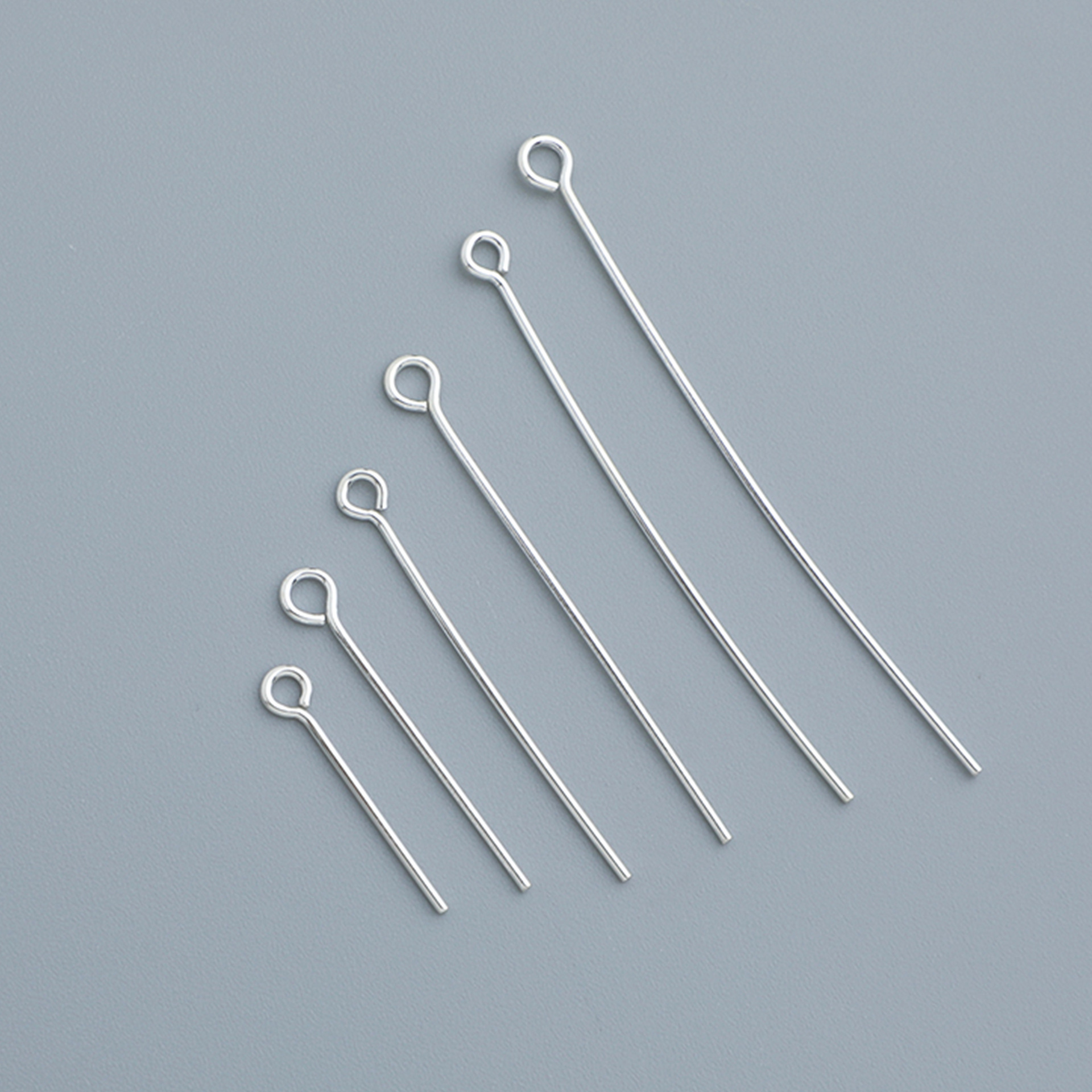 S925 Sterling Silver 15-40mmT Needle Round Head Needle 9 Word Needle Ball Needle DIY Handmade Bracelet Pendant Earrings Material Accessories