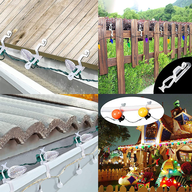 Amazon Christmas Tree Decoration Light Hook Christmas Light Special-Shaped Buckle Gift Hanging Buckle Plastic Christmas Light Clip