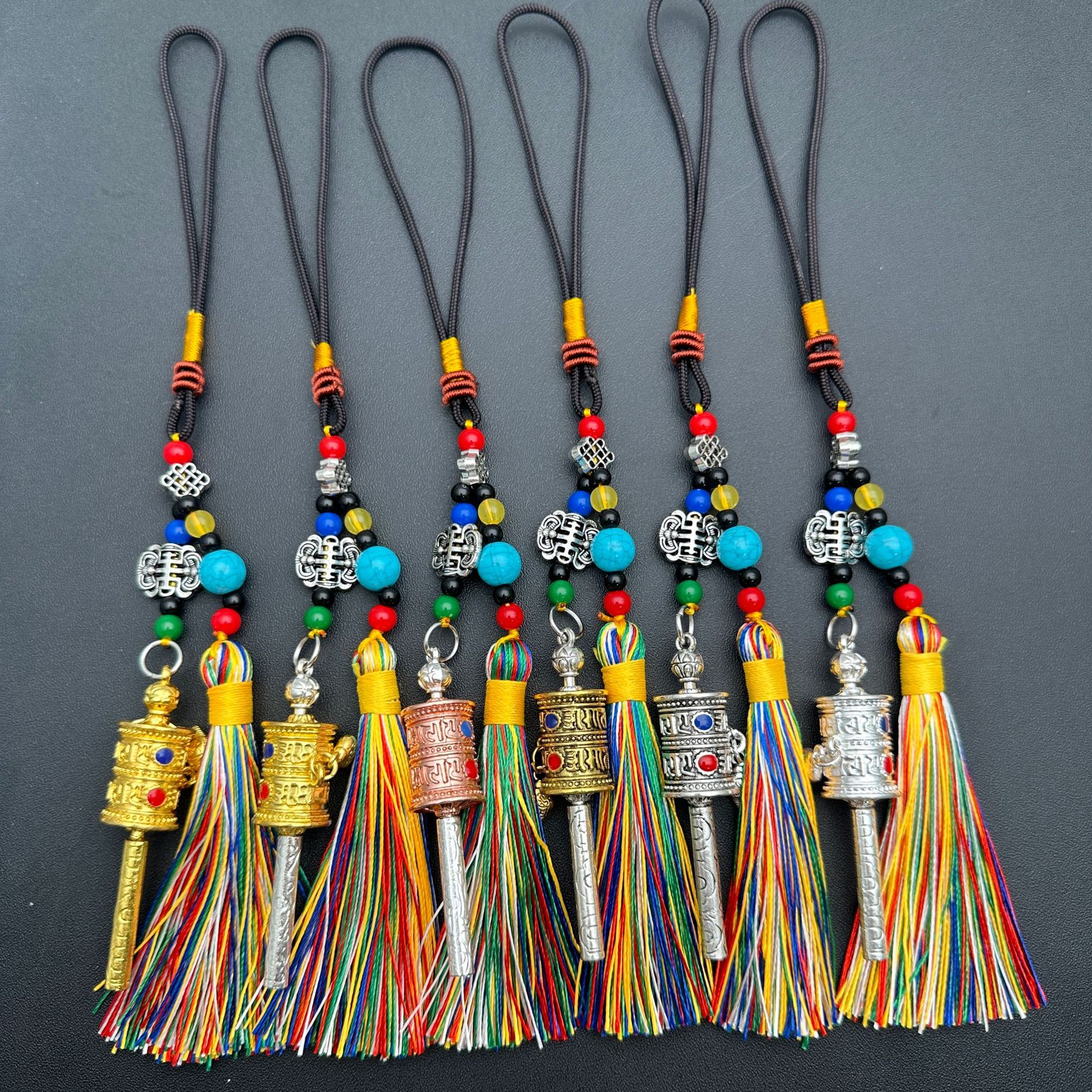 Молитвенное колесо Xizang, шести слов, подвеска на пояс, маленький аксессуар, кисточка для автомобиля, ключница, кулон-благословение