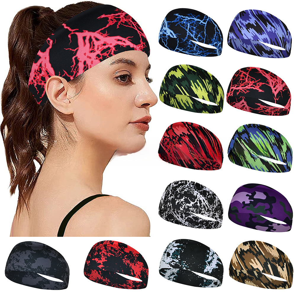 European and American Fitness Sweat Guide Antiperspirant Band Running Headband Sports Sweat Absorbing Headscarf Headband Headband Women's Headwear Anti-Sweat