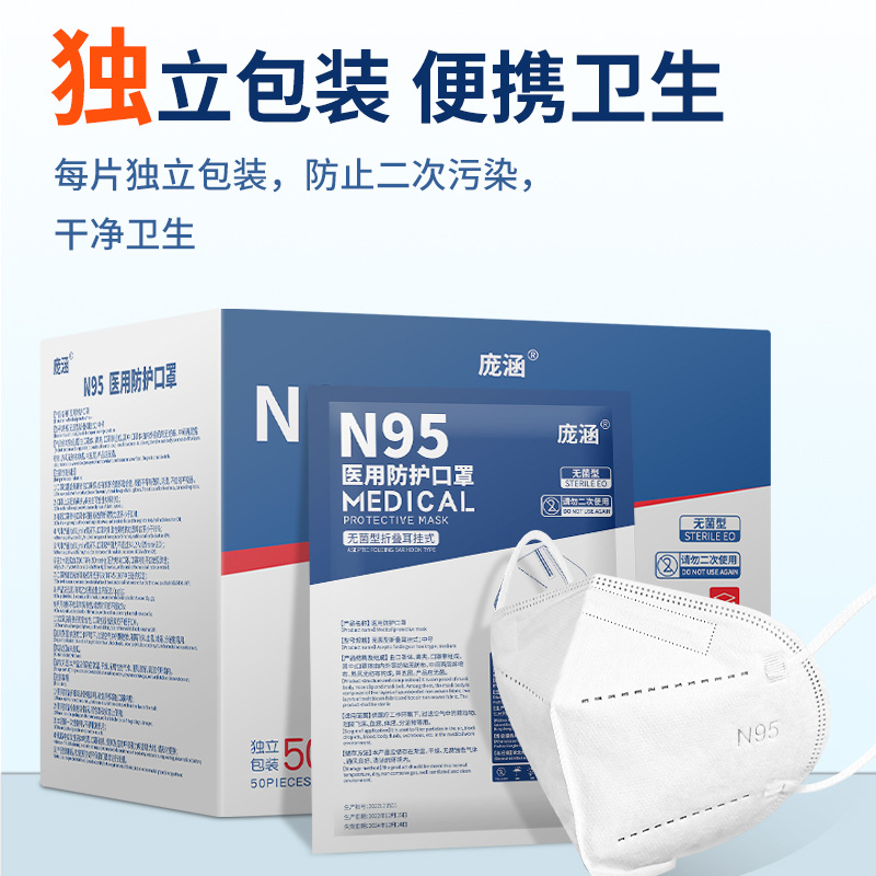 Medical Surgical mask disposable three-layer protective N95 medical protective mask independent packaging factory wholesale