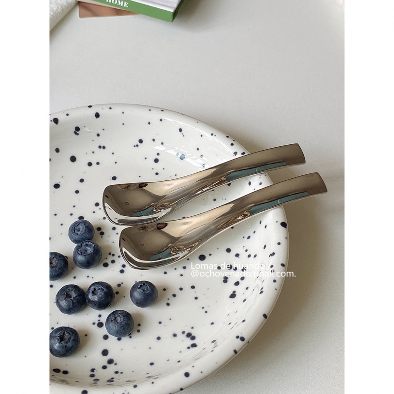 Корейская ложка для десертов, 304 нержавеющая сталь, короткая ручка