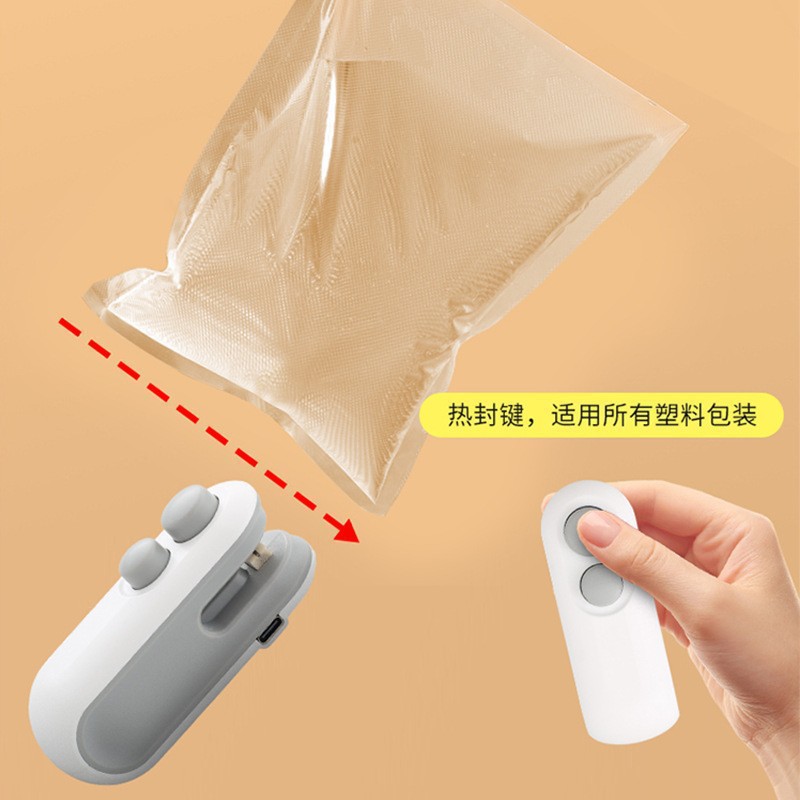 Sealing Machine Sealing New Small Portable Snack Artifact Household Magnetic Suction Hand Pressure Plastic Bag Sealed Mini