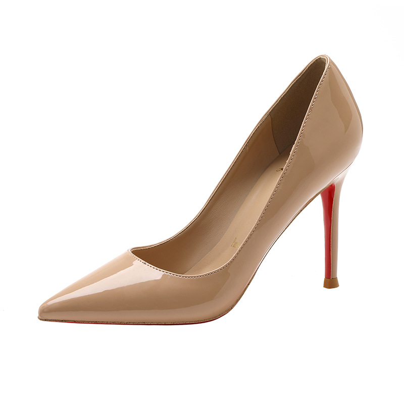 No grinding feet nude red bottom high heels design feeling temperament not tired feet thin heel niche matching skirt bridesmaid shoes women