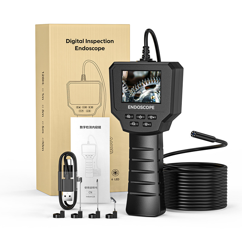 Popular 2.4inch Ips Handheld Endoscope with Screen Pipe 8mm High-Definition Camera Industrial Peekoscope