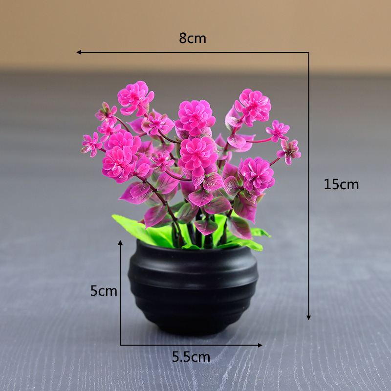 Cross-Border Artificial Flower Eucalyptus Bonsai Home Living Room Desktop Decoration Green Plant Mini Potted Plastic Artificial Flower Ornaments
