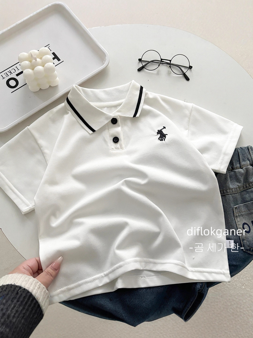 Children's Polo Shirt Short-Sleeved Breathable Simple Baby T-Shirt Classy Summer Embroidered Lapel Kidsren's Clothing Top