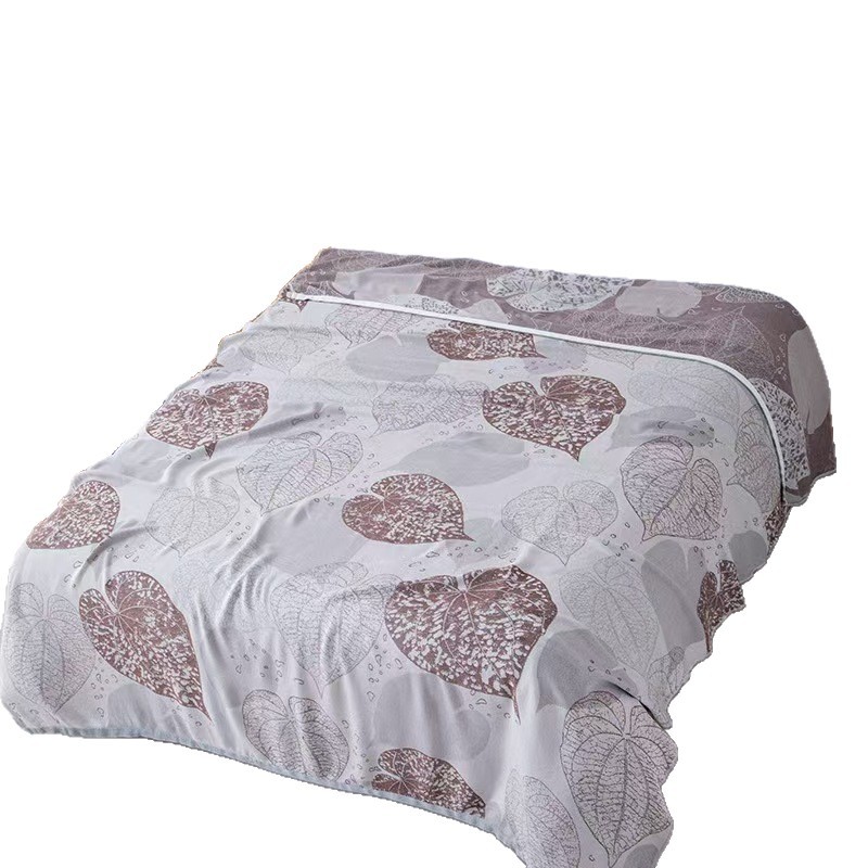 Bamboo Fiber Cold Feeling Blanket Summer Ice Silk Cool Feeling Live Gauze Cover Blanket Summer Cool Quilt Nap Air Conditioning Thin Blanket for Hair