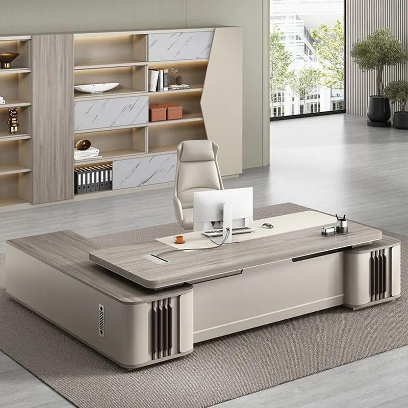 Стол для начальника, офисный стол и стул, модный стол президента, исполнительный стол, стол для начальника, элегантная легкая роскошная офисная мебель