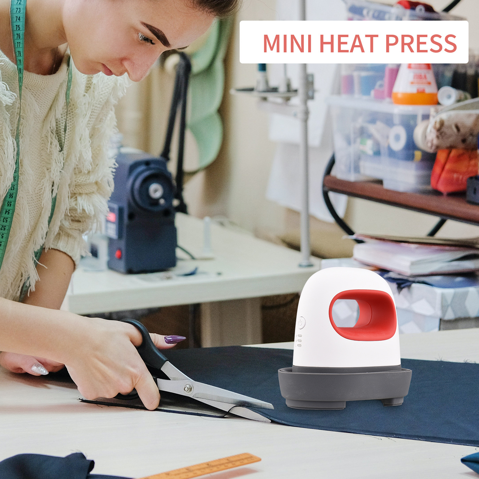 Mini Sublimation Portable Heat Press Machine, Heat Transfer Iron, Small Handheld Heat Press Machine for Clothing and T-Shirt Printing