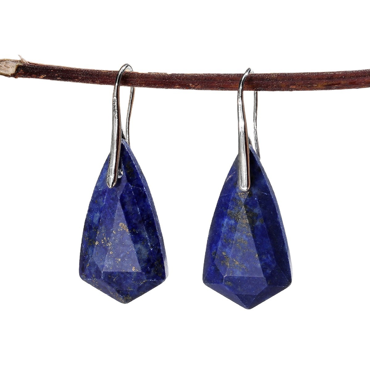 Zhuhang Jewelry Cross-Border Popular Natural Crystal Earrings Amethyst Earrings Faceted Diamond Earrings Jewelry Wholesale