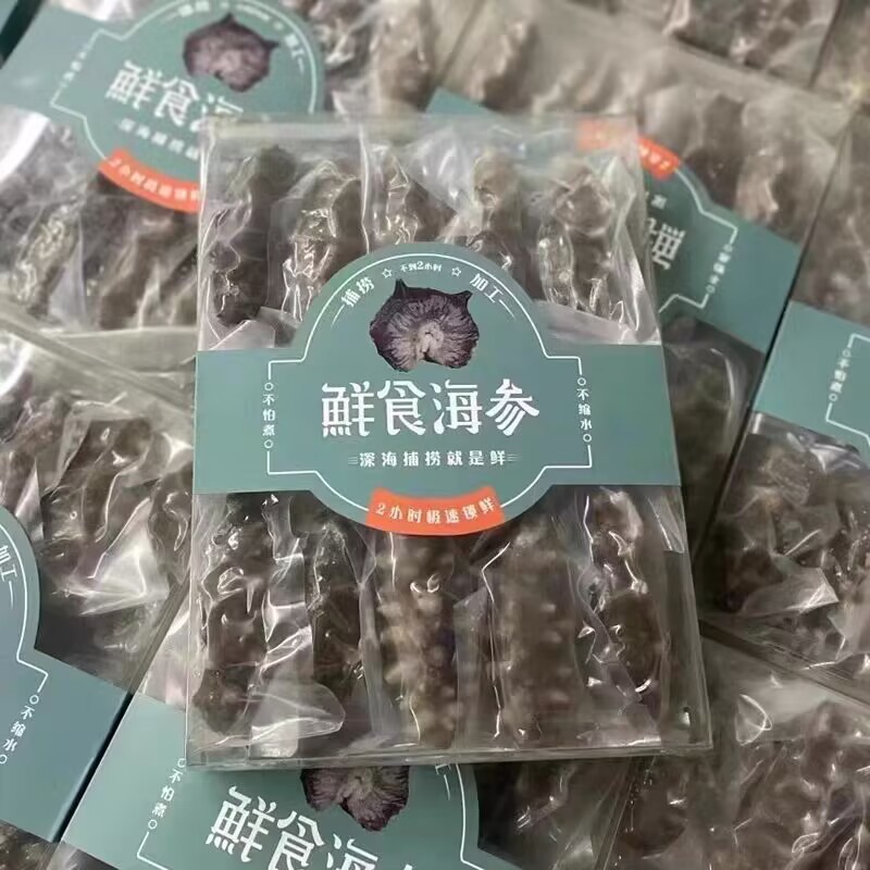 Ready-To-Eat Sea Cucumber Dalian Frozen Liaoshan Sea Cucumber 500g Non-Dry Goods Vacuum Packaging Sealed Bag Fresh Aquatic Products Wholesale Wild