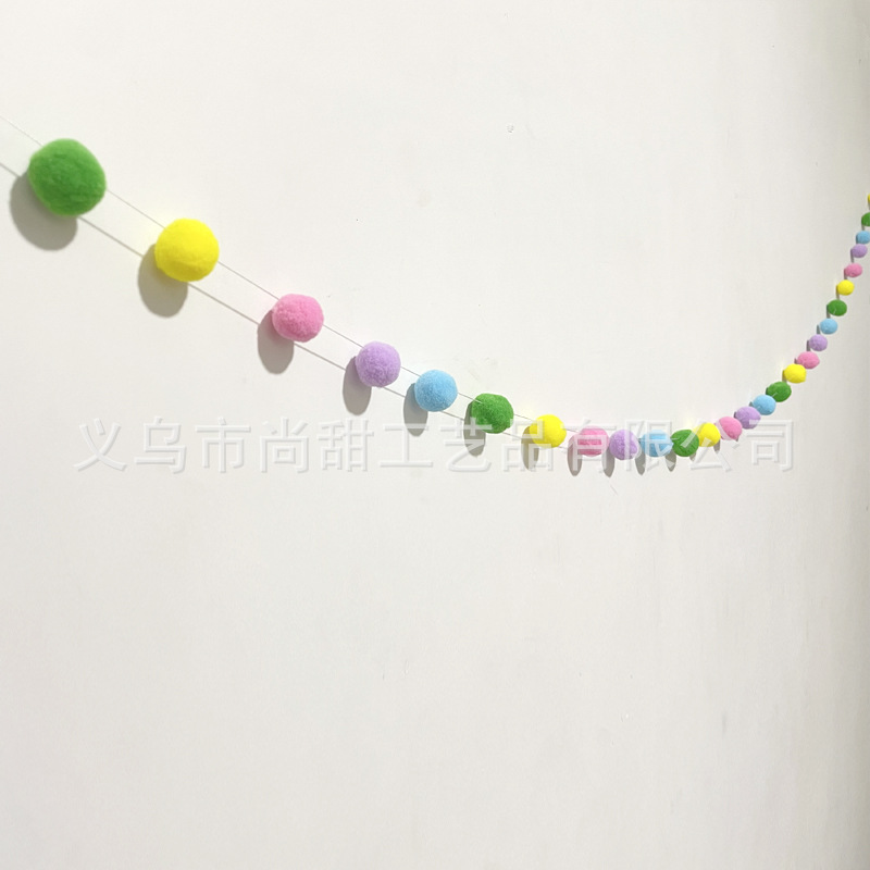 61 детская висячая декорация, украшение для дня рождения, помпоны, флажки для детского сада, ручная работа