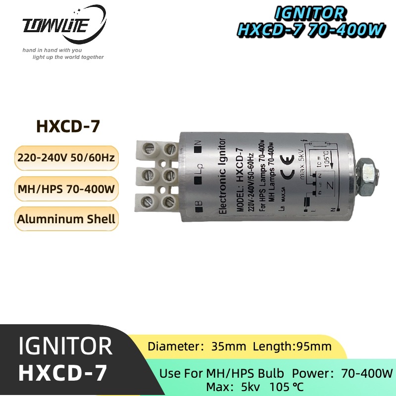 High Temperature Resistant Metal Halide Lamp Sodium Lamp Special Mh/Hps 70W-400W Aluminum Shell Digital Trigger Hxcd-7