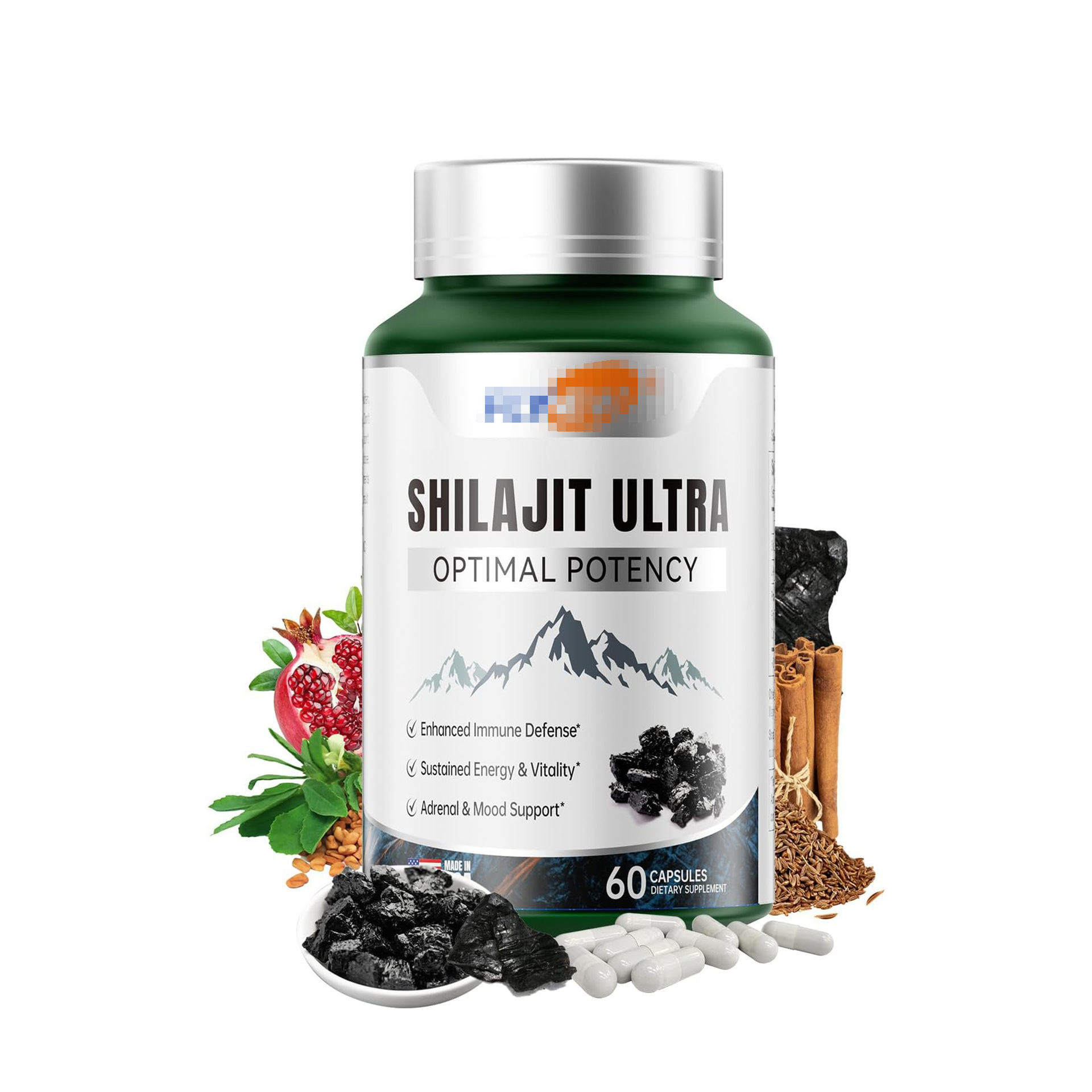 Hot-Selling Tk Amazon 60 Shilajit Capsules Shilajit Foreign Trade Source Factory Direct Sales Wholesale