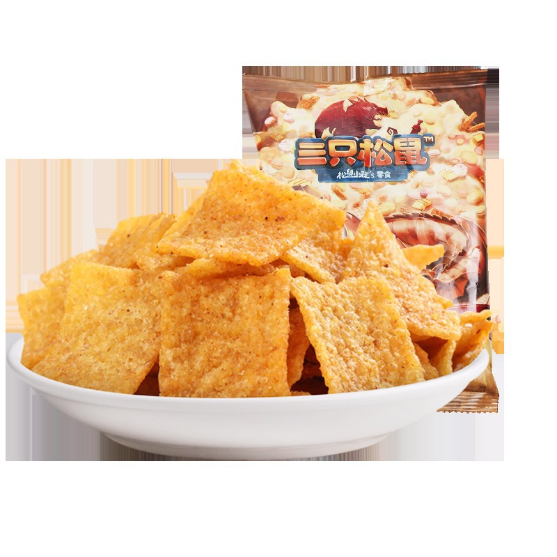 [three squirrels millet rice crust 60g] leisure snacks specialty traditional snacks spicy millet rice crust