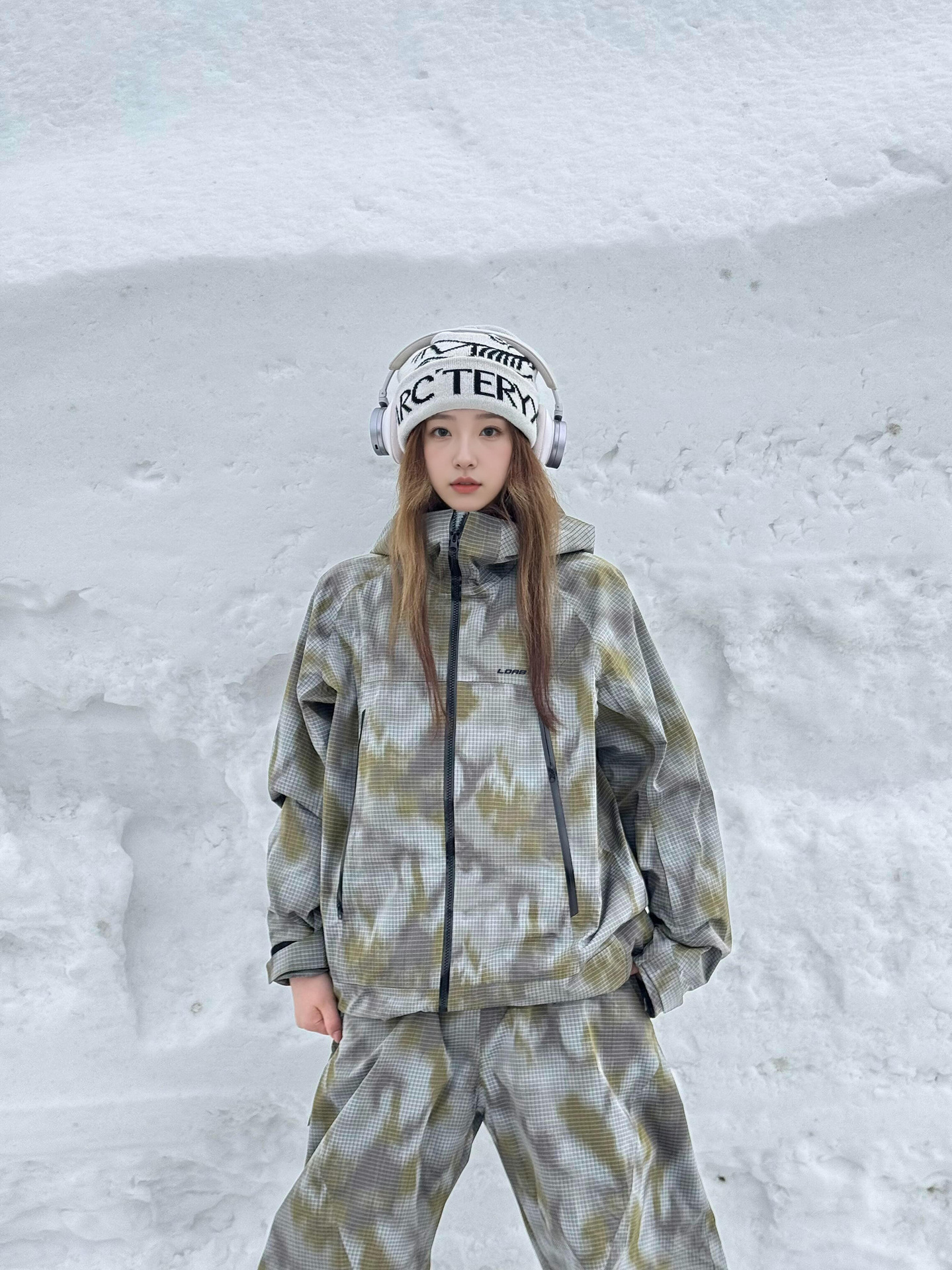 Fuyan Camouflage Plaid Ski Suit Women's 2025 Autumn and Winter New Thickeneded Outdoor Windproof and Waterproof Snowboard Suit
