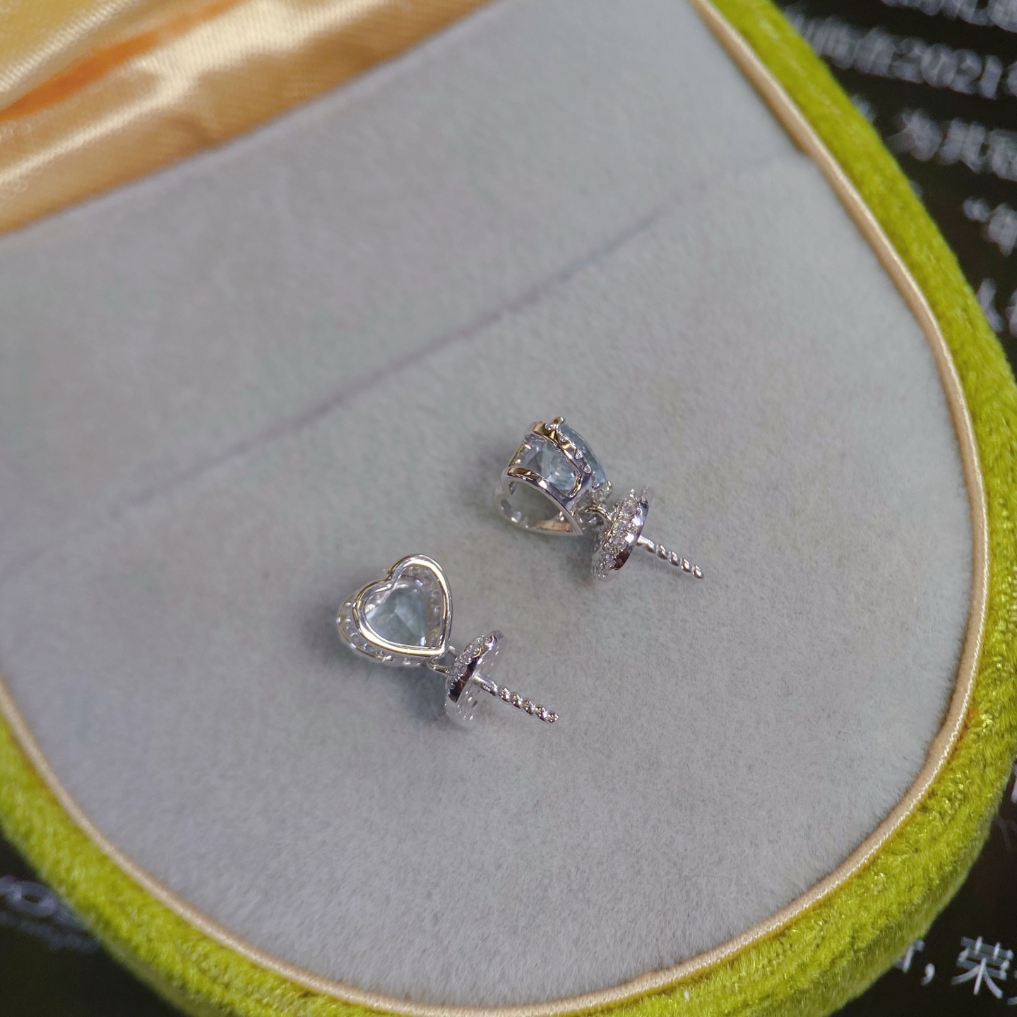 Pt900 Pendant Aquamarine 0.22Ct Pendant Zircon Inlaid Map Beads 10-11mm Without Bead Chain