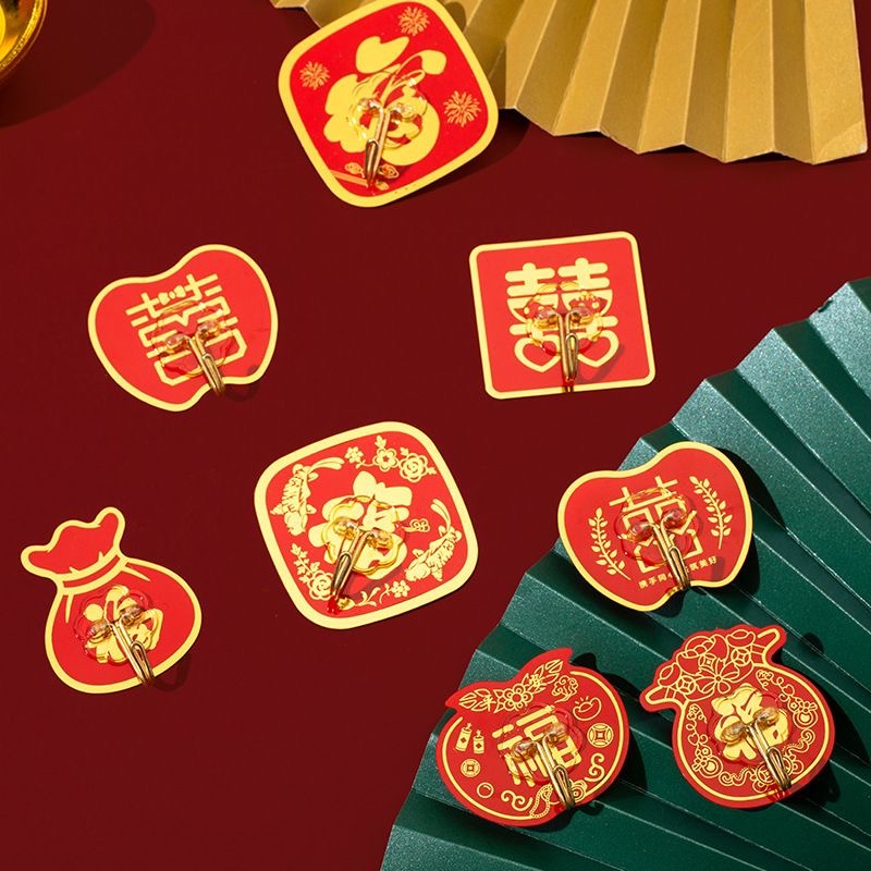 Крючок Red Fu персонажа новогодний креативный самоклеящийся крючок без сверления прочный пластиковый крючок для гостиной праздничный крючок