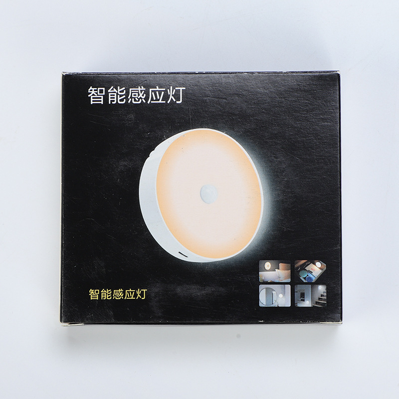 White Light Human Body Induction Night Light Bedside Smart LED Induction Light Outdoor Waterproof PC Rechargeable Night Light