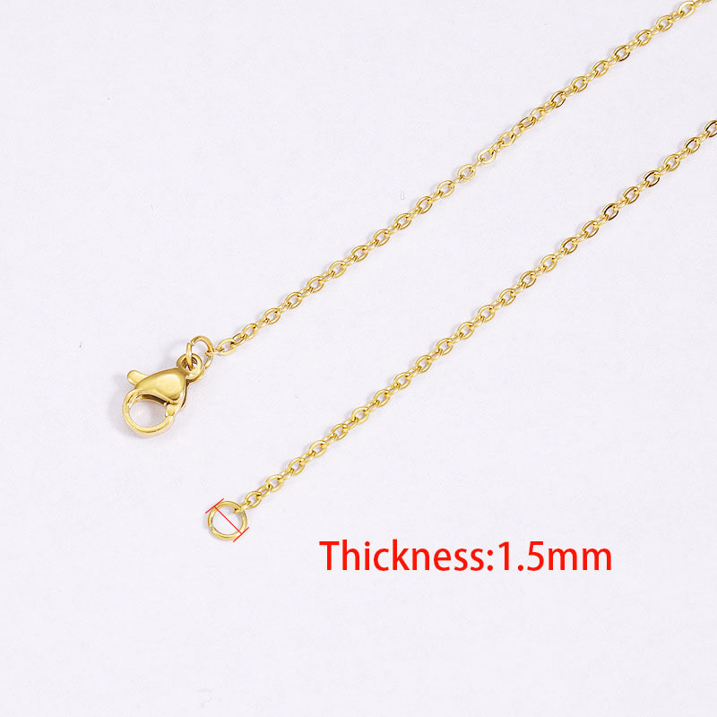 Spot 18K Furnace Real Gold 1/1.5/2mm Cross Chain Titanium Steel Chain Jewelry Accessories Necklace Bright and Non-Fading