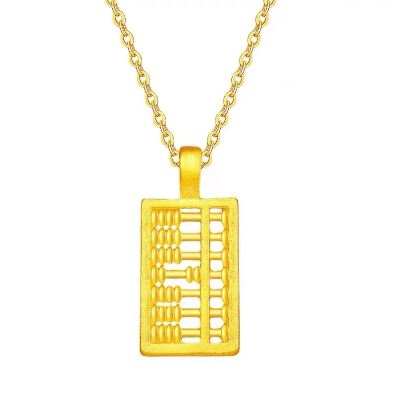 Pure Gold 999 Abacus Pendant 3D Hard Gold Ruyi Small Abacus Pendant to Attract Wealth and Treasure Gifts Directly from the Manufacturer