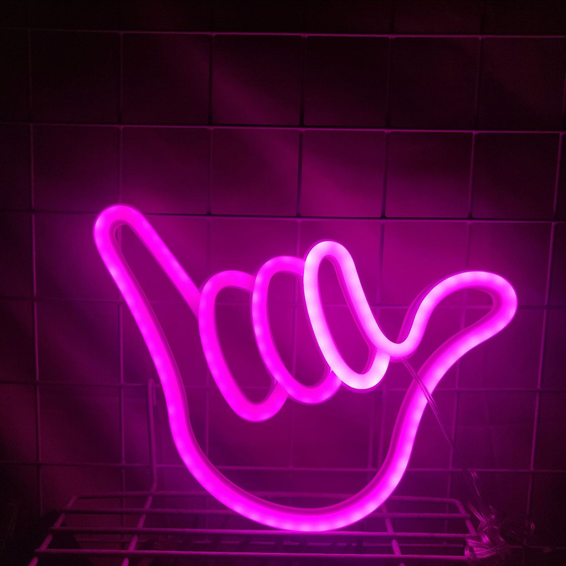 Factory Direct Led Internet Celebrity Neon Light Finger Shape Indoor Neon Light Sign USB + Battery Dual Use