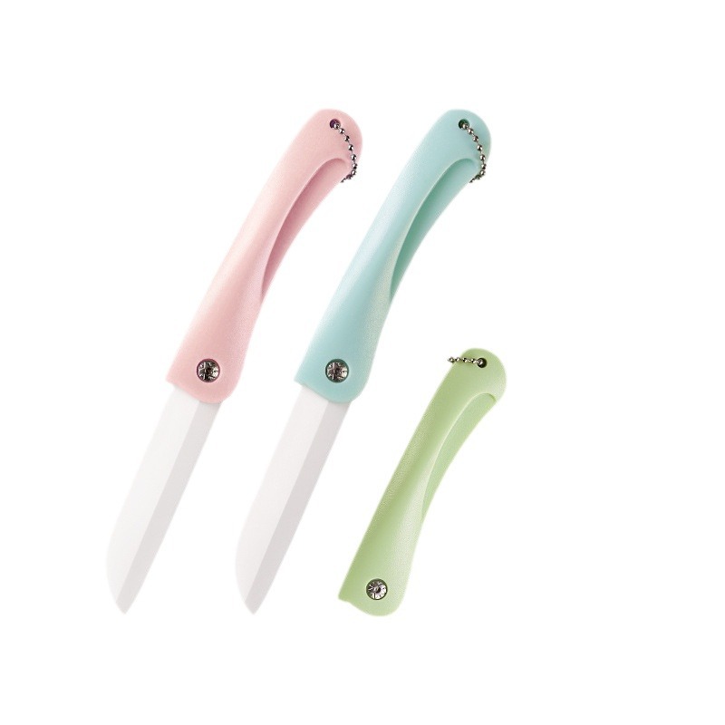 Fruit Knife Household Ceramic Folding Melon and Fruit Knife Peeler Portable Portable Peeler Small Cutter for Student Dormitory