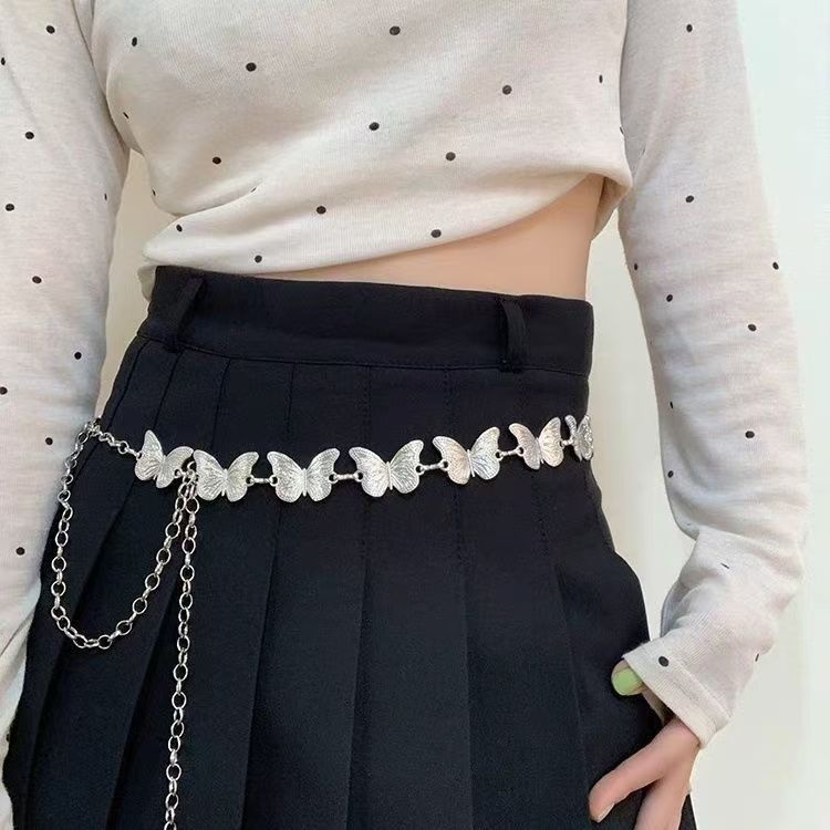 Butterfly Waist Chain for Women, New Design, Decorative Retro Waist Chain with Dress, Suit, Sexy Belt, European and American