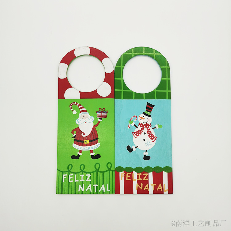 Christmas Cartoon Cross-border Christmas Tag Wooden Tag Decorative Pendant Printing Keychain Cute
