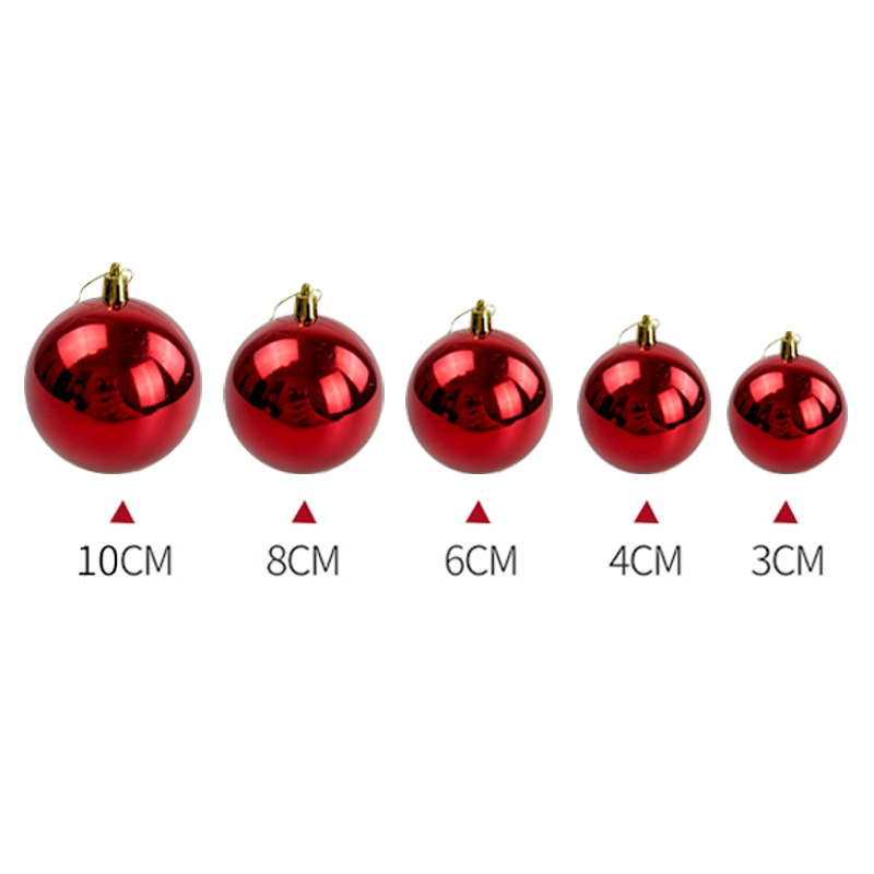 Factory direct bulk Christmas ball 4/6/8/10cm Christmas tree hanging ball decorative plastic plating ball