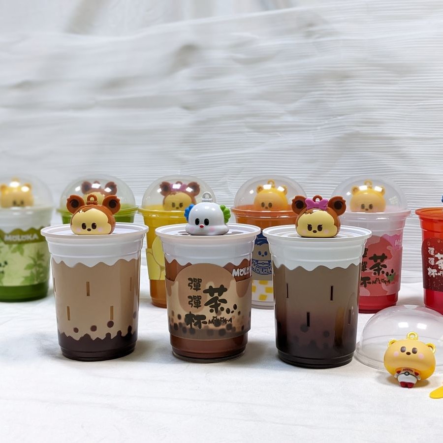 2025 New High-Quality Pearl Milk Tea Cup, Large Capacity, Violent Bear Bouncy Cup with Lid, Cartoon Bear