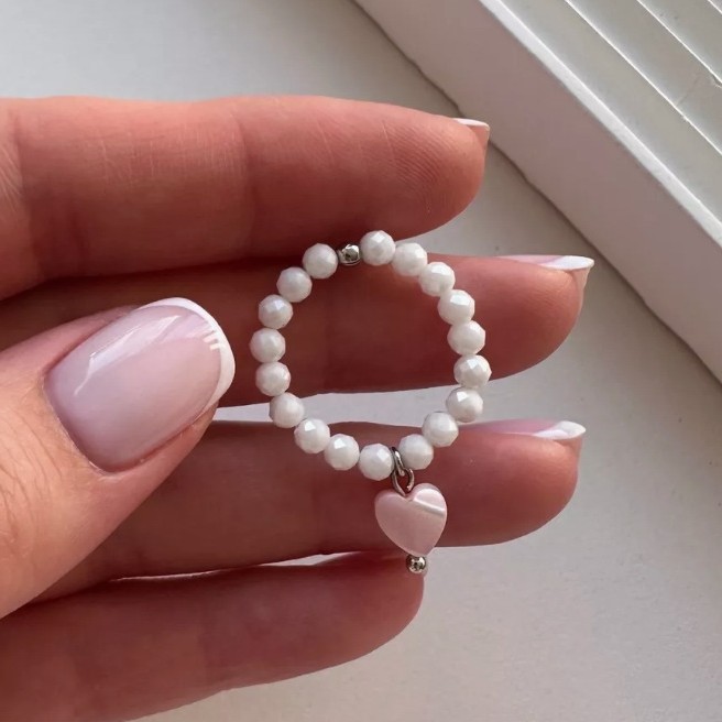 Korean-style Niche Love Shell Food Finger Ring All-match Design Sense Bracelet Ring Women's Instagram Popular Stacked Ring