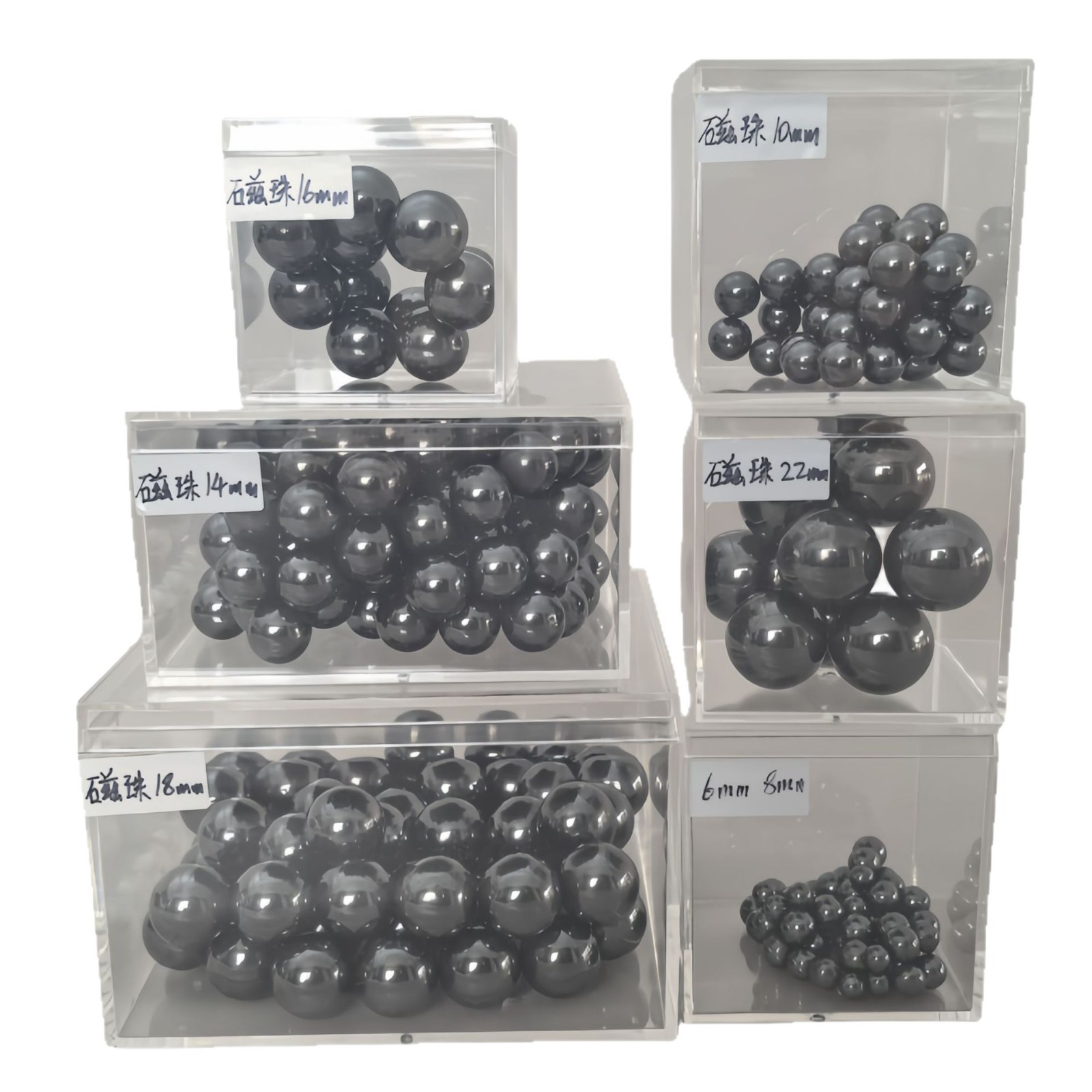 Source Manufacturer Black Magnetic Round Magnetic Ball Magnet Ferrite 5-33mm Polished Magnetic Beads Educational Magnetic Toy Accessories
