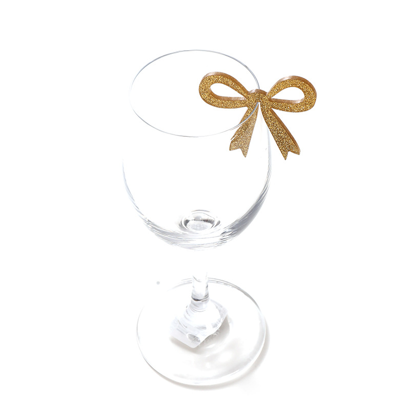 TX cross-border acrylic wine glass plug-in bow multi-color ins style high-level party goblet pendant decoration