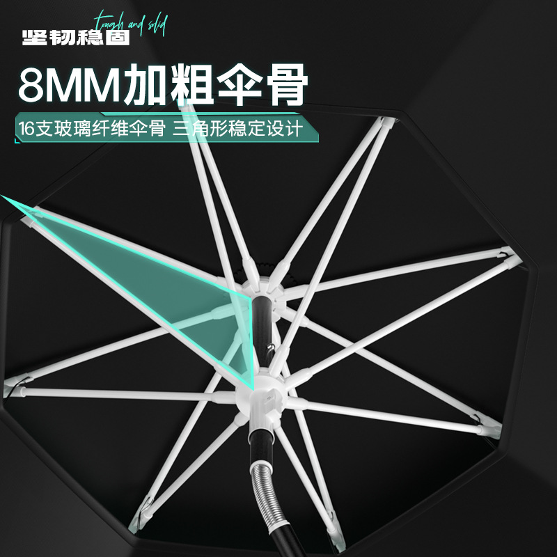 Fishing Umbrella Sunshade Umbrella Crutch Rod Universal Large Fishing Umbrella Thickened Sun-proof Windproof Rainproof Fishing Umbrella Outdoor Large Umbrella Wholesale