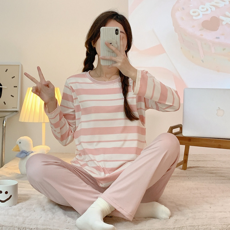 Lunar Maternity Feeding Clothes Thin Postpartum Nursing Pajamas Cartoon Spring and Autumn Imitation Cotton Maternity Spring and Summer Spring