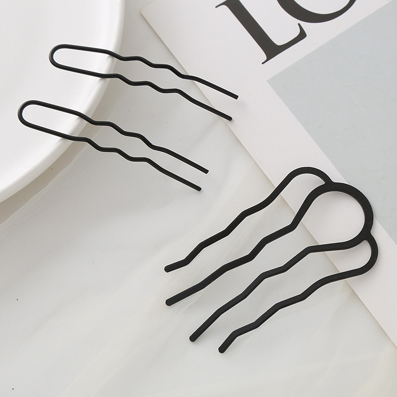 Lazy Hair Curler matte iron hairpin hair plug ball head hair updo tool U-shaped comb hair braiding artifact headdress